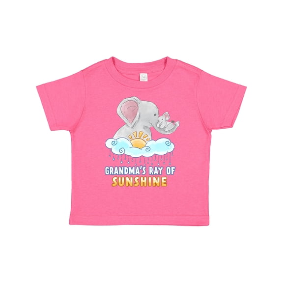 Inktastic Grandma's Ray of Sunshine Cute Elephants Rainclouds and Sun Boys or Girls Toddler T-Shirt