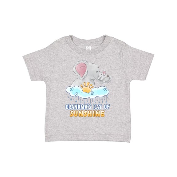 Inktastic Grandma's Ray of Sunshine Cute Elephants Rainclouds and Sun Boys or Girls Toddler T-Shirt