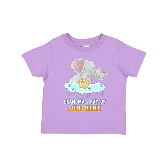 Inktastic Grandma's Ray of Sunshine Cute Elephants Rainclouds and Sun Boys or Girls Toddler T-Shirt