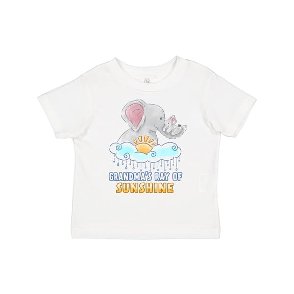 Inktastic Grandma's Ray of Sunshine Cute Elephants Rainclouds and Sun Boys or Girls Toddler T-Shirt