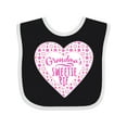 thumbnail image 1 of Inktastic Grandma's Sweetie Pie with Pink Hearts Boys or Girls Baby Bib, 1 of 4