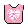 thumbnail image 1 of Inktastic Grandma's Sweetie Pie with Pink Hearts Boys or Girls Baby Bib, 1 of 4