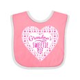 thumbnail image 1 of Inktastic Grandma's Sweetie Pie with Pink Hearts Boys or Girls Baby Bib, 1 of 4