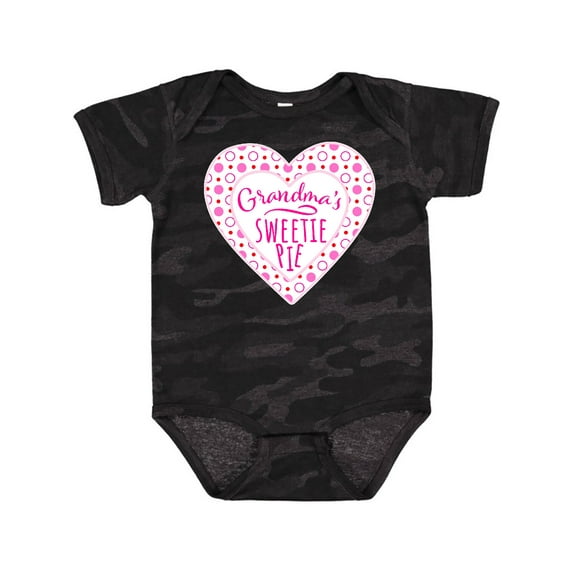 Inktastic Grandma's Sweetie Pie with Pink Hearts Boys or Girls Baby Bodysuit