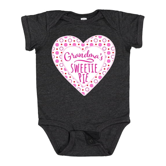 Inktastic Grandma's Sweetie Pie with Pink Hearts Boys or Girls Baby Bodysuit