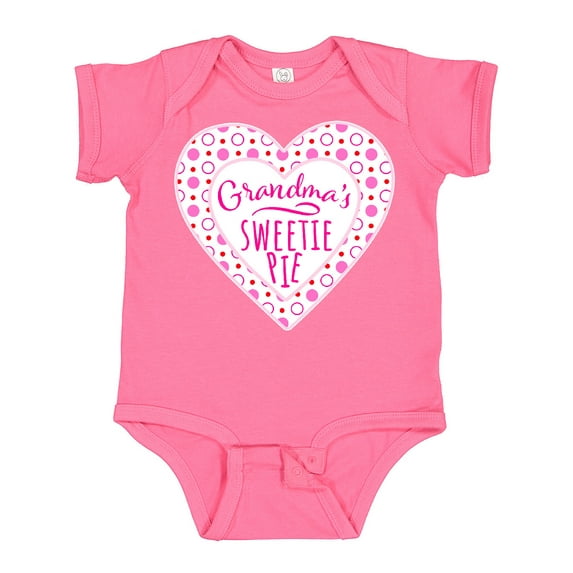 Inktastic Grandma's Sweetie Pie with Pink Hearts Boys or Girls Baby Bodysuit