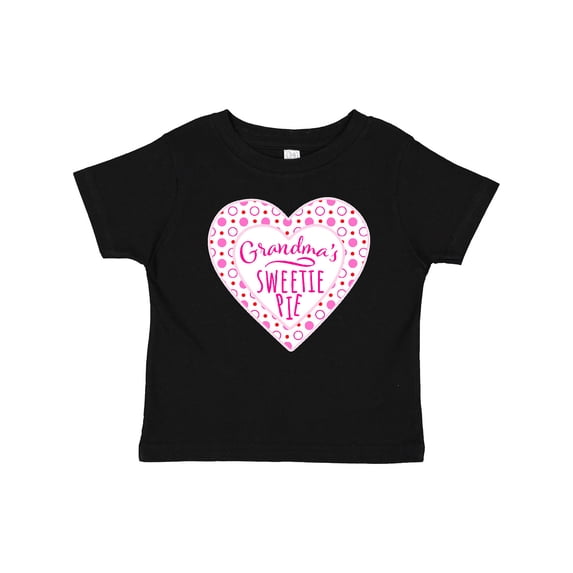 Inktastic Grandma's Sweetie Pie with Pink Hearts Boys or Girls Baby T-Shirt