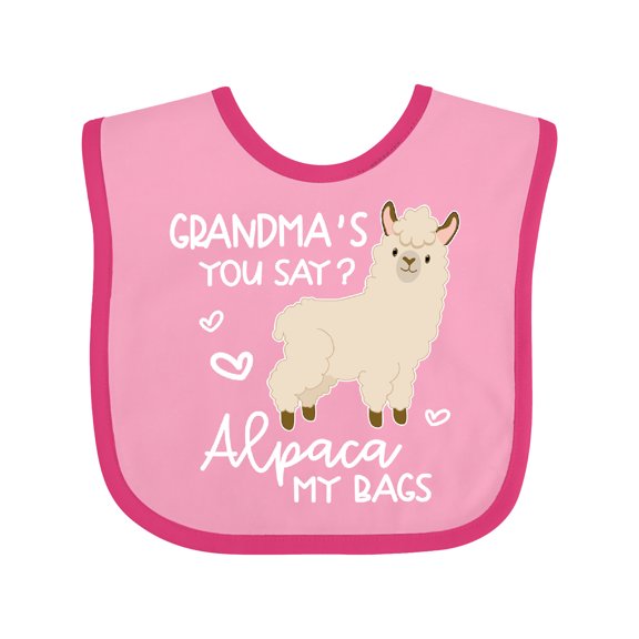 Inktastic Grandma's You Say Alpaca My Bags Boys or Girls Baby Bib