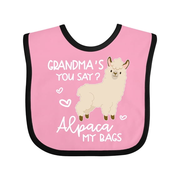 Inktastic Grandma's You Say Alpaca My Bags Boys or Girls Baby Bib