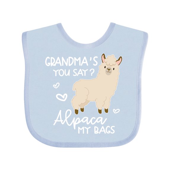 Inktastic Grandma's You Say Alpaca My Bags Boys or Girls Baby Bib