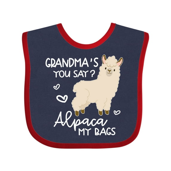 Inktastic Grandma's You Say Alpaca My Bags Boys or Girls Baby Bib