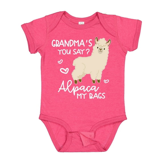 Inktastic Grandma's You Say Alpaca My Bags Boys or Girls Baby Bodysuit