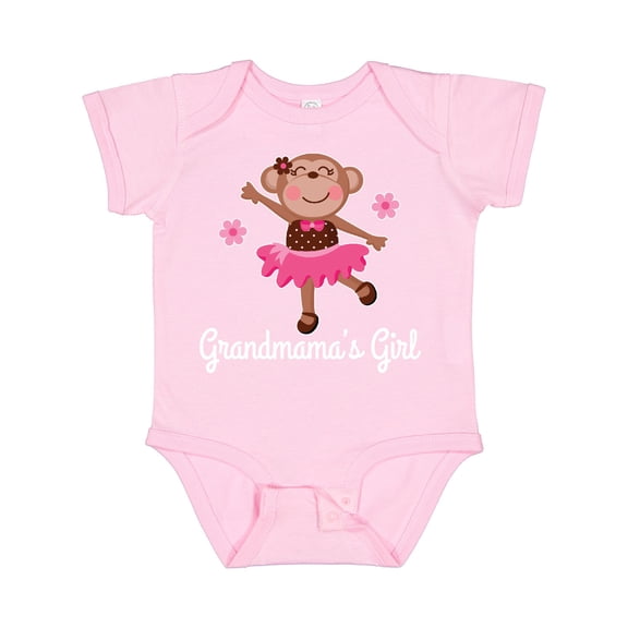 Inktastic Grandmama Girl Ballerina Monkey Girls Baby Bodysuit