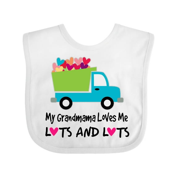 Inktastic Grandmama Loves Me Heart Truck Boys Baby Bib