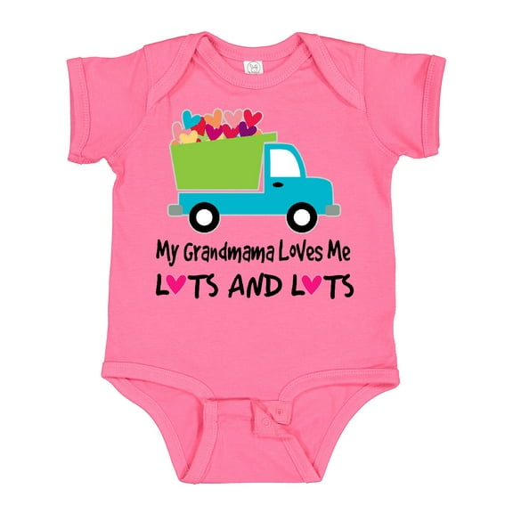 Inktastic Grandmama Loves Me Heart Truck Boys Baby Bodysuit