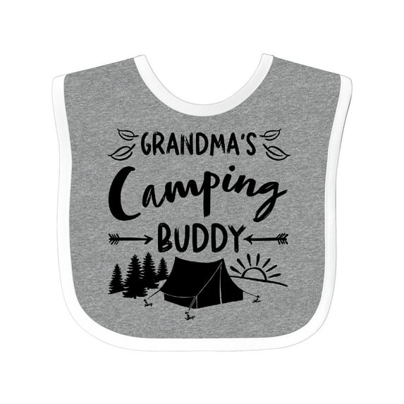 Inktastic Grandmas Camping Buddy Boys or Girls Baby Bib