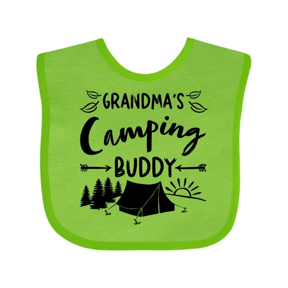 Inktastic Grandmas Camping Buddy Boys or Girls Baby Bib
