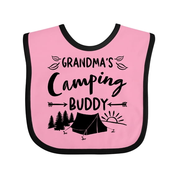Inktastic Grandmas Camping Buddy Boys or Girls Baby Bib