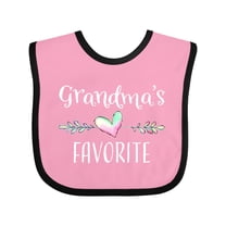 Inktastic Grandmas Favorite- Heart Grandchild Boys or Girls Baby Bib