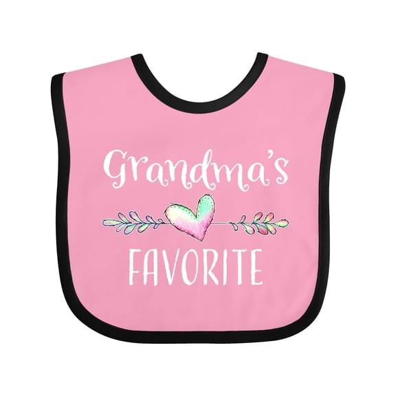 Inktastic Grandmas Favorite- Heart Grandchild Boys or Girls Baby Bib