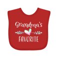 thumbnail image 1 of Inktastic Grandmas Favorite- Heart Grandchild Boys or Girls Baby Bib, 1 of 4