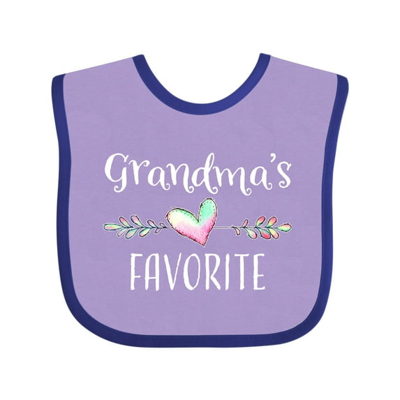 Inktastic Grandmas Favorite- Heart Grandchild Boys or Girls Baby Bib