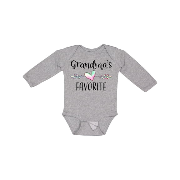 Inktastic Grandmas Favorite- Heart Grandchild Boys or Girls Long Sleeve Baby Bodysuit