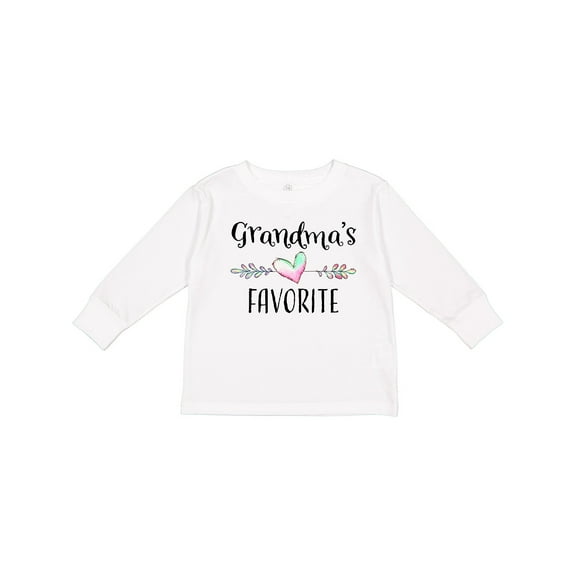 Inktastic Grandmas Favorite- Heart Grandchild Boys or Girls Long Sleeve Toddler T-Shirt