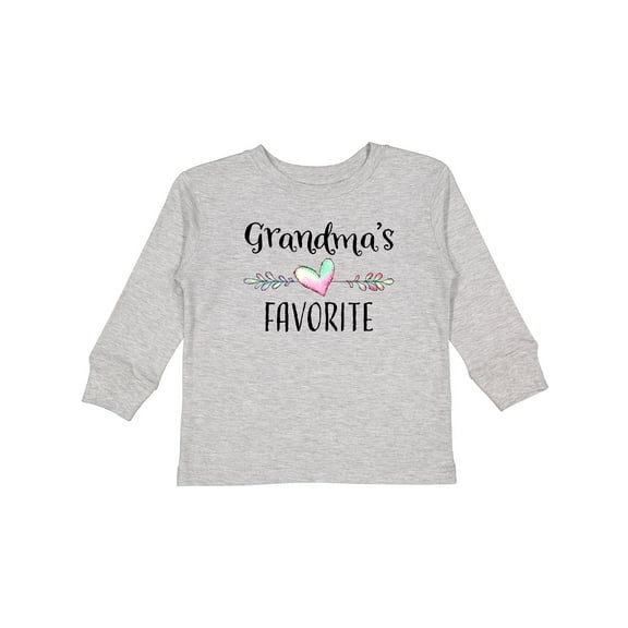 Inktastic Grandmas Favorite- Heart Grandchild Boys or Girls Long Sleeve Toddler T-Shirt