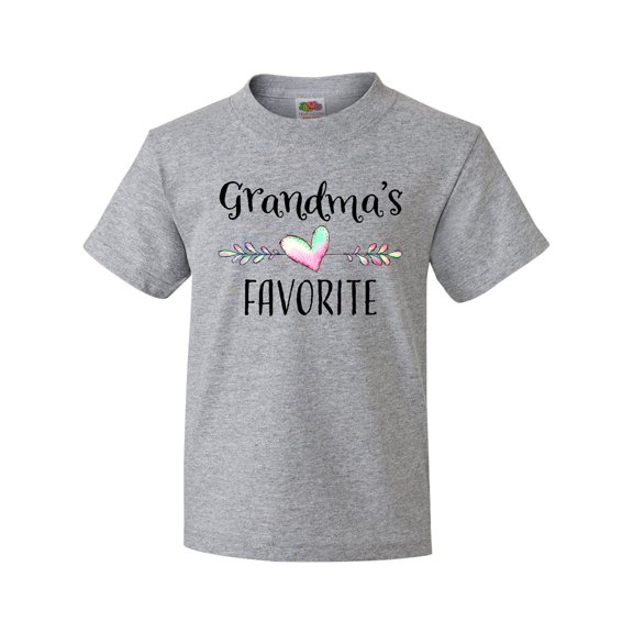 Inktastic Grandmas Favorite Heart Grandchild Youth T-Shirt