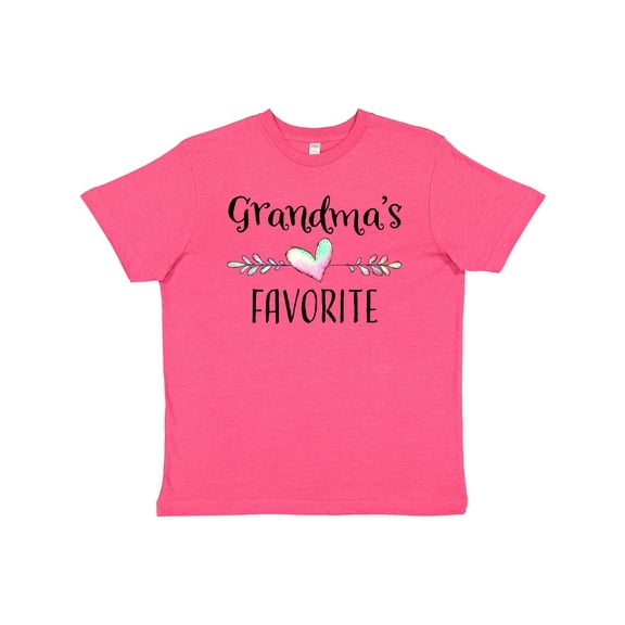 Inktastic Grandmas Favorite Heart Grandchild Youth T-Shirt