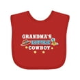 thumbnail image 1 of Inktastic Grandmas Little Cowboy with Cowboy Hat and Boots Boys Baby Bib, 1 of 4