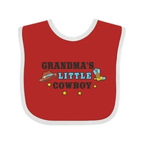 Inktastic Grandmas Little Cowboy with Cowboy Hat and Boots Boys Baby Bib