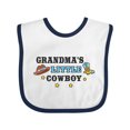 thumbnail image 1 of Inktastic Grandmas Little Cowboy with Cowboy Hat and Boots Boys Baby Bib, 1 of 4