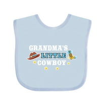 Inktastic Grandmas Little Cowboy with Cowboy Hat and Boots Boys Baby Bib