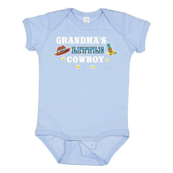 Inktastic Grandmas Little Cowboy with Cowboy Hat and Boots Boys Baby Bodysuit