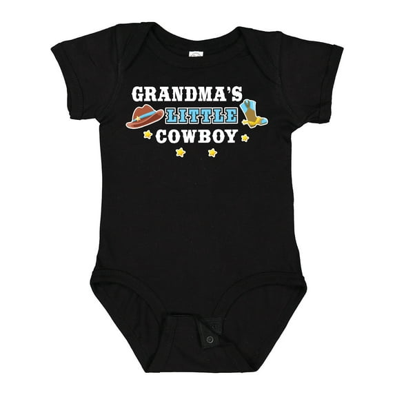Inktastic Grandmas Little Cowboy with Cowboy Hat and Boots Boys Baby Bodysuit