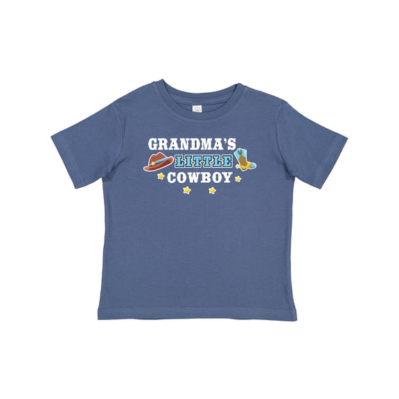 Inktastic Grandmas Little Cowboy with Cowboy Hat and Boots Boys Baby T-Shirt