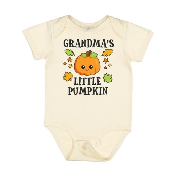 Inktastic Grandmas Little Pumpkin with Leaves and Stars Boys or Girls Baby Bodysuit