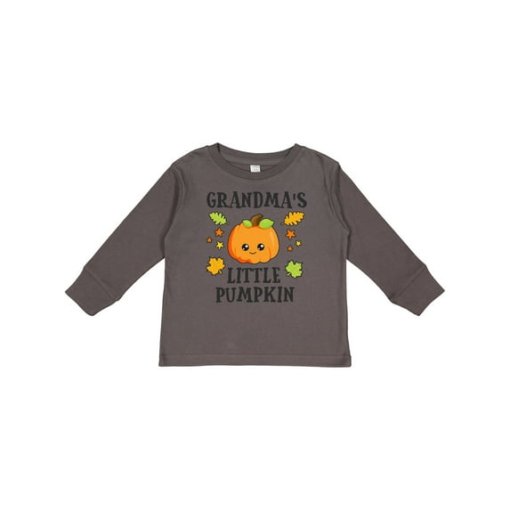 Inktastic Grandmas Little Pumpkin with Leaves and Stars Boys or Girls Long Sleeve Toddler T-Shirt