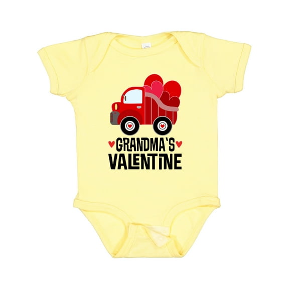 Inktastic Grandmas Valentine Baby Boy Heart Truck Boys Baby Bodysuit