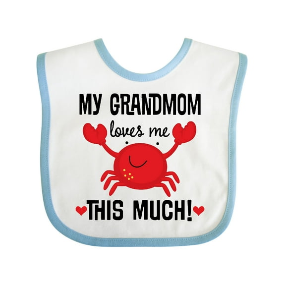 Inktastic Grandmom Loves Me Grandchild Boys or Girls Baby Bib