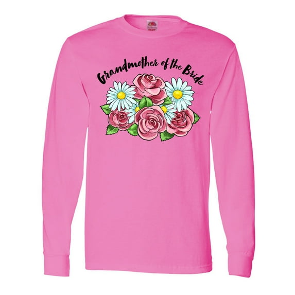 Inktastic Grandmother of the Bride Roses and Daisies Long Sleeve T-Shirt