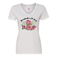 thumbnail image 1 of Inktastic Grandmother of the Bride Roses and Daisies Women's V-Neck T-Shirt, 1 of 5