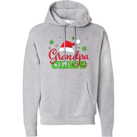Inktastic Grandpa Claus with Christmas Santa Hat and Snowflakes Adult Hoodie Sweatshirt