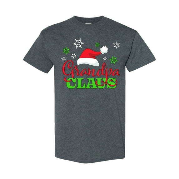 Inktastic Grandpa Claus with Christmas Santa Hat and Snowflakes T-Shirt