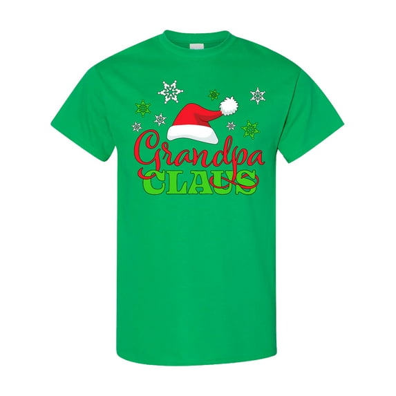 Inktastic Grandpa Claus with Christmas Santa Hat and Snowflakes T-Shirt