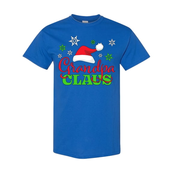Inktastic Grandpa Claus with Christmas Santa Hat and Snowflakes T-Shirt