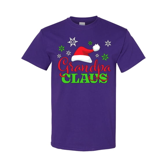 Inktastic Grandpa Claus with Christmas Santa Hat and Snowflakes T-Shirt