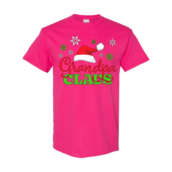 Inktastic Grandpa Claus with Christmas Santa Hat and Snowflakes T-Shirt